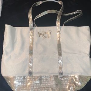 Victoria’s Secret Gold glitter tote
